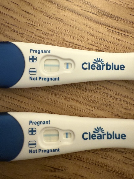 Faint line on clear blue test