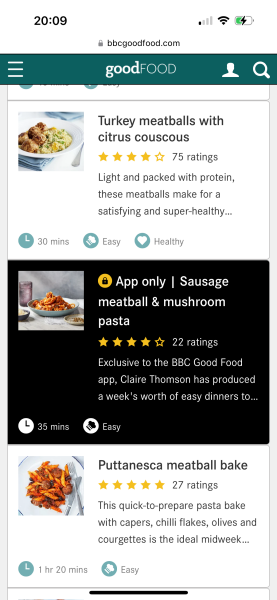Good Food subscription: is it just the app that is chargeable?