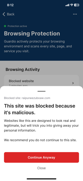 Virus scam appearing only  when on Mumsnet