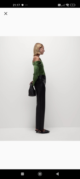 Evening tops with high waist black wide leg trousers?