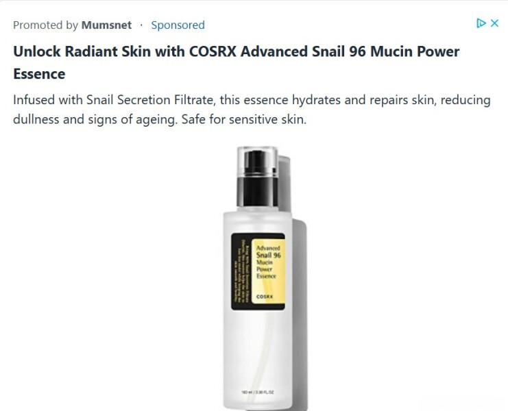 The latest beauty treatment? (as promoted by Mumsnet...apparently!)