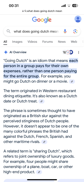 I can't go dutch