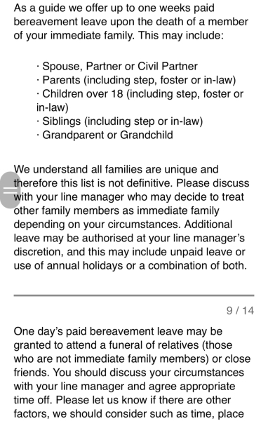 Would this be bereavement leave.