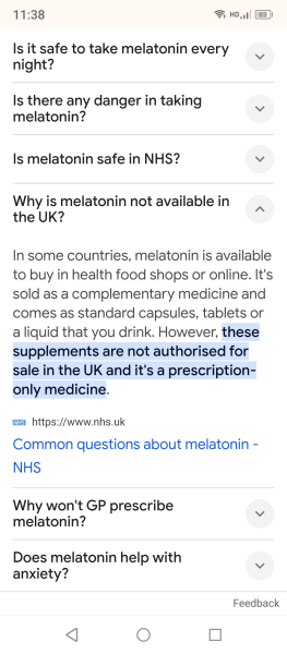Melatonin from US for child?