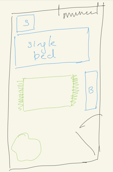 Tiny bedroom....stressed! Floorplan inc.