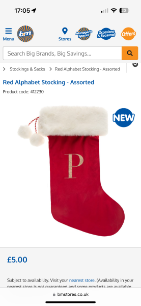 Red b&m initial stocking