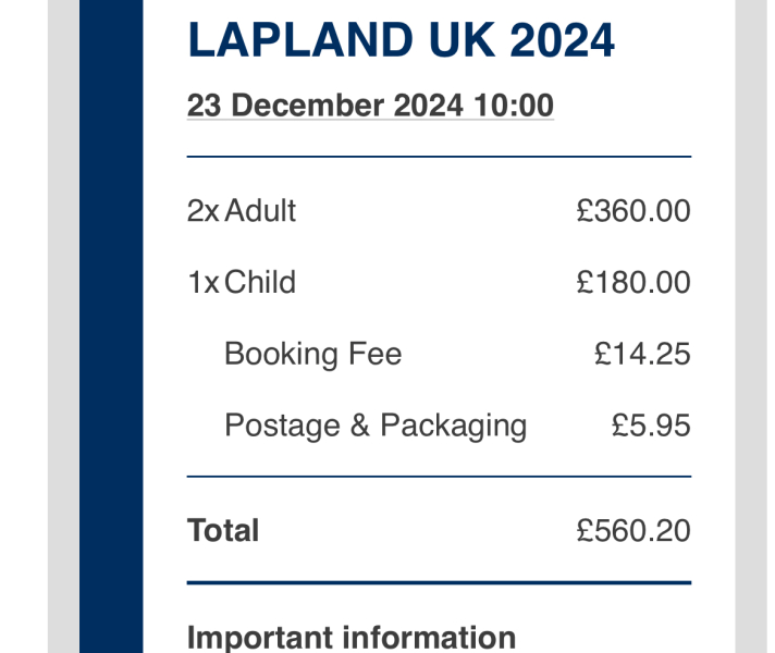 Lapland uk tickets - for sale or advice?