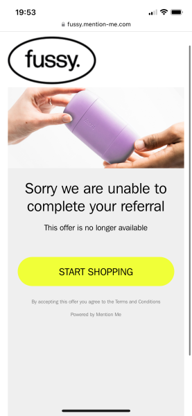 Fussy deodorant 50% off