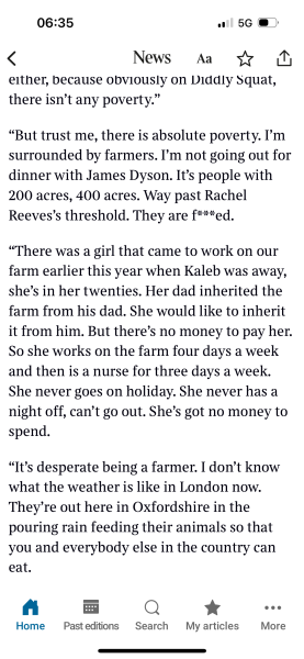 To ask why you support the farmers, regarding inheritance tax?