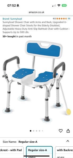 Shower chairs for wheelchair user
