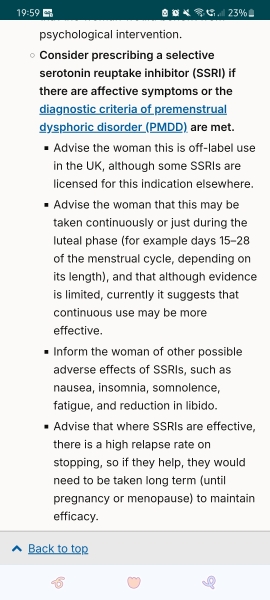 Non hormonal PMDD treatment?