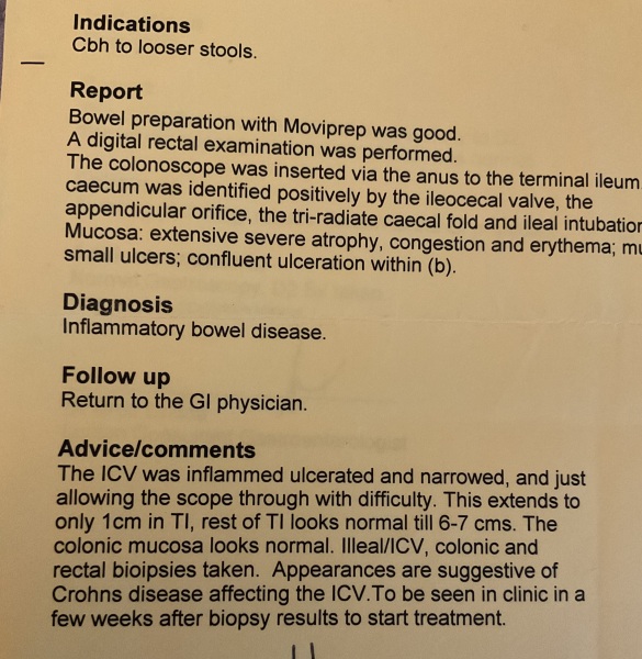 Does colonoscopy results be told straight away?
