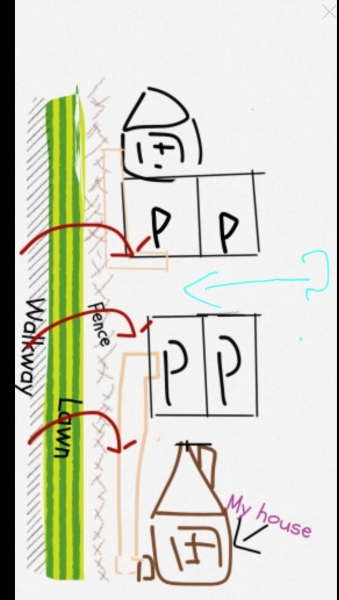 Neighbour climbs over the fence next to my house to get home.