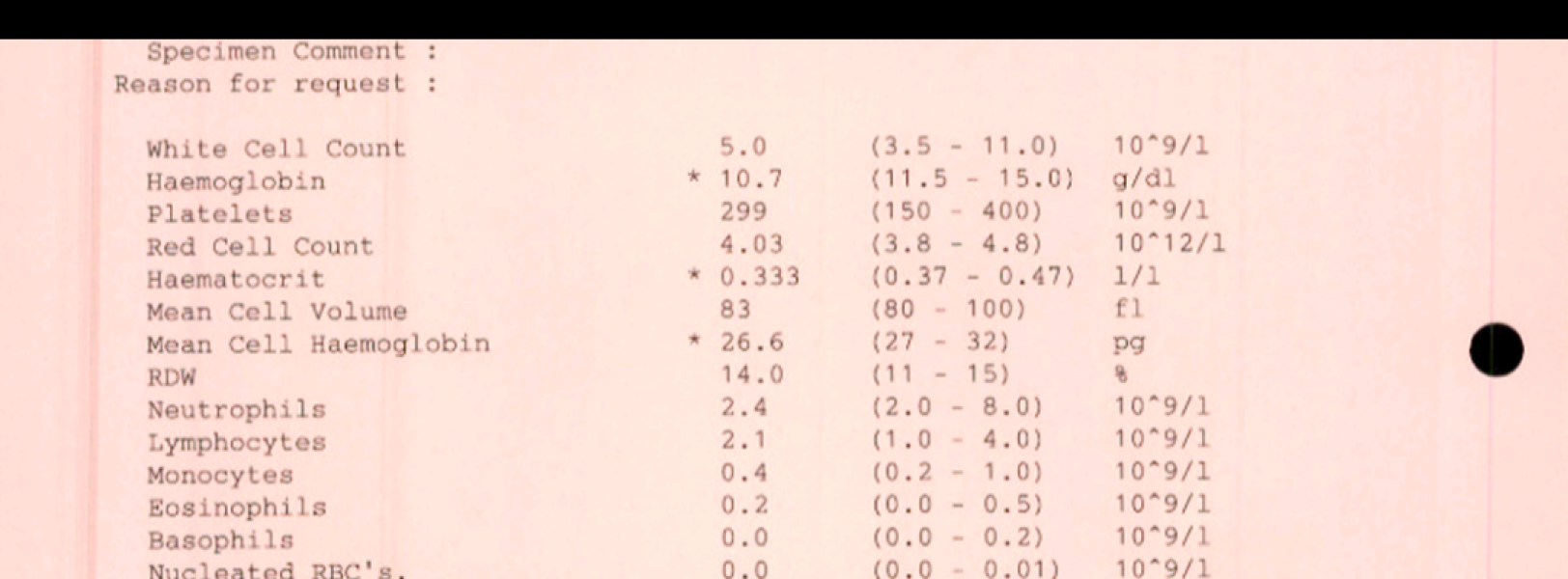 Anemic and referral for colonoscopy