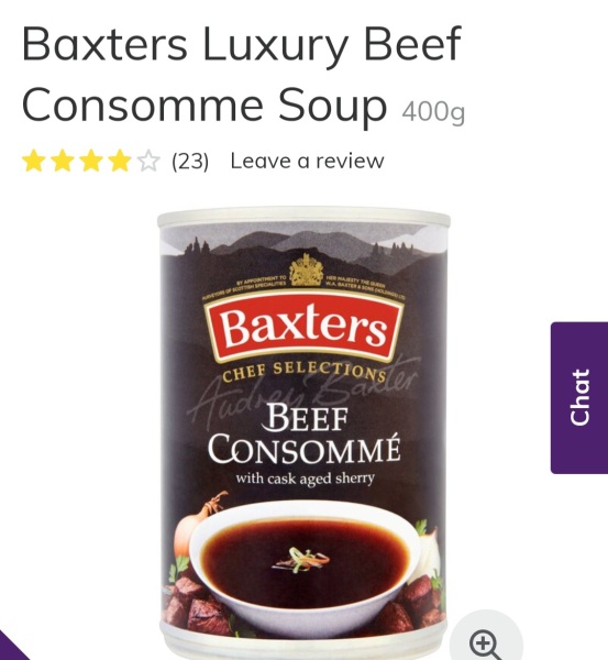 Naxters consomme soup with sherry wont be alcoholic will it? Pic attached