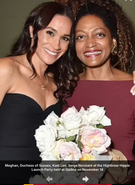 Meghan at glitzy launch party