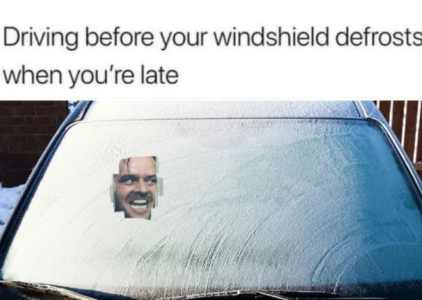 Drivers scraping a porthole in their windscreen