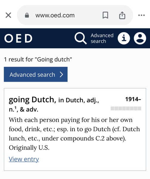 I can't go dutch