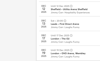 Show I have tickets for no longer showing on ticketmaster