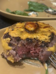 Just eaten  pink beef burger!