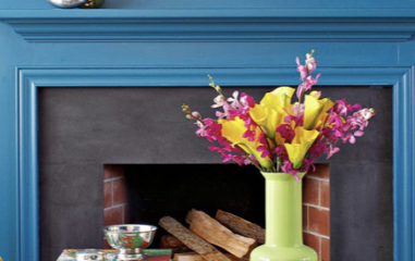 Blue paint for new fireplace surround? boho decor