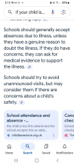 School coming to home to view sick child - Normal?