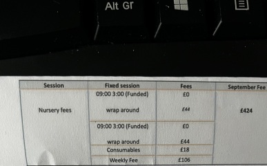 Childcare invoice help