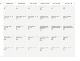 Your Y12 or Y13 timetables?