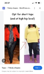 Blouses that stop at lower hip line