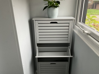 Just an open shoe rack or something closed, for the hall?