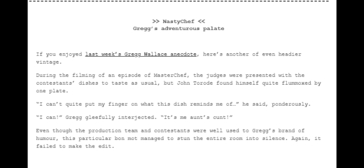 To want the tea on Gregg Wallace? 👀👀👀