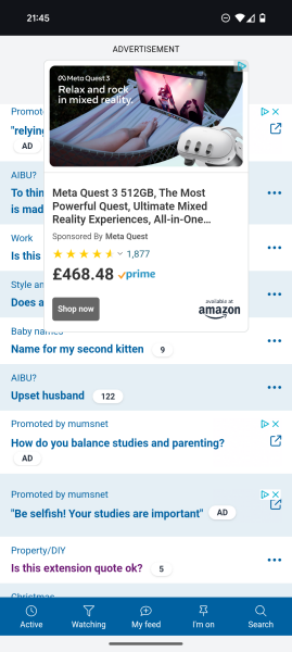 Huge adverts making site unusable