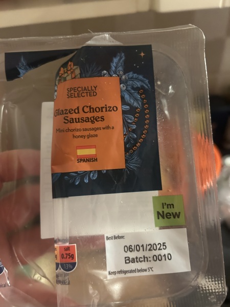 Think I may have eaten raw chorizo sausage