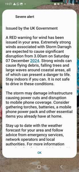 Alert for storm darragh