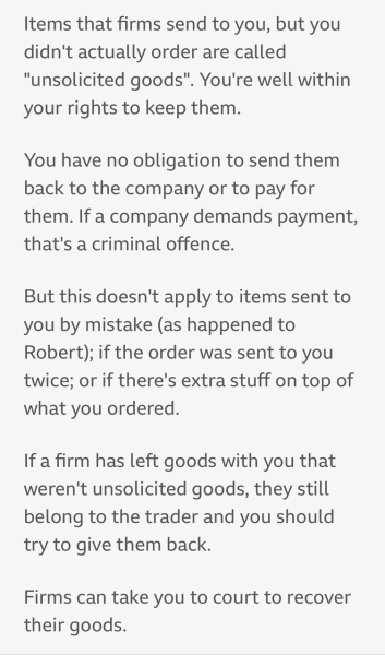 £400 item delivered to my Dad by mistake