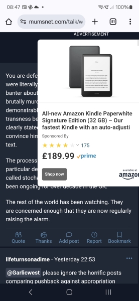 Massive ads appearing from nowhere when reading a thread.