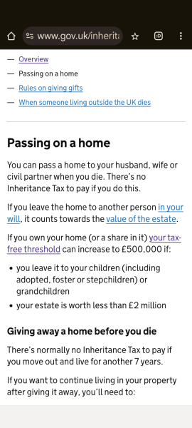 Inheritance tax - unmarried, not civil partners