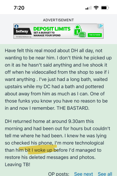 Oh shit! Just realised why I cba with DH today
