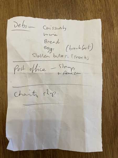 STOP the press - I’ve found a shopping list!!
