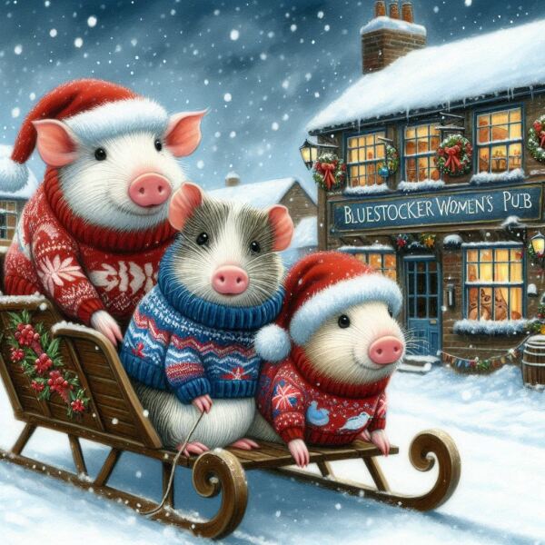 The Bluestocking - the one with the Christmas stocking