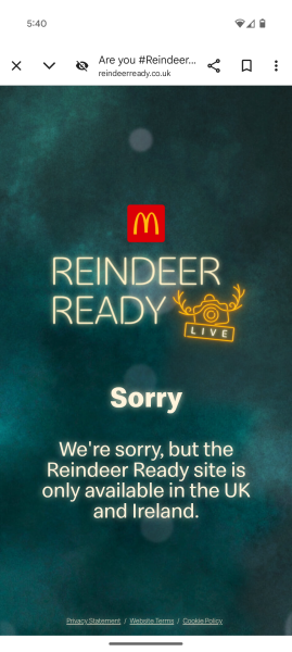 To remind you all that McDonald's has a reindeer cam?