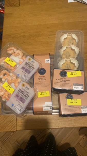 By going to Marks and Spencer at 6pm tonight to try and get a bargain. Shall we play who's got the best Christmas bargain today??!!