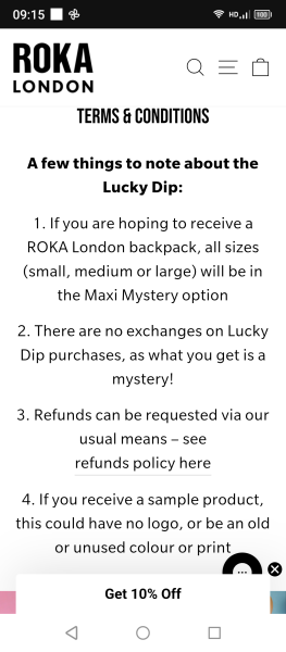 Roka lucky dip.