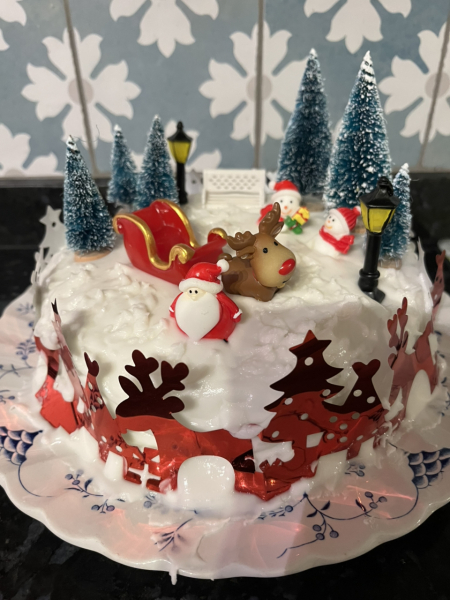 Xmas cake with royal icing