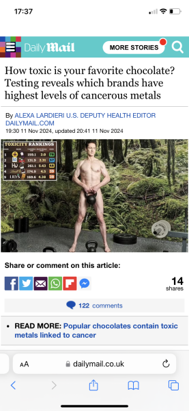 Ultra Processed Foods - Lindt 70% Dark Chocolate