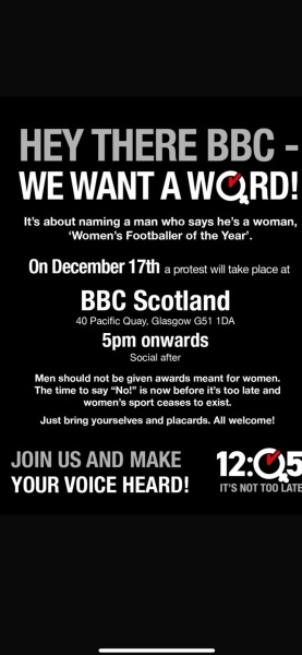 BBC Scotland protest Tuesday 17th December 2024