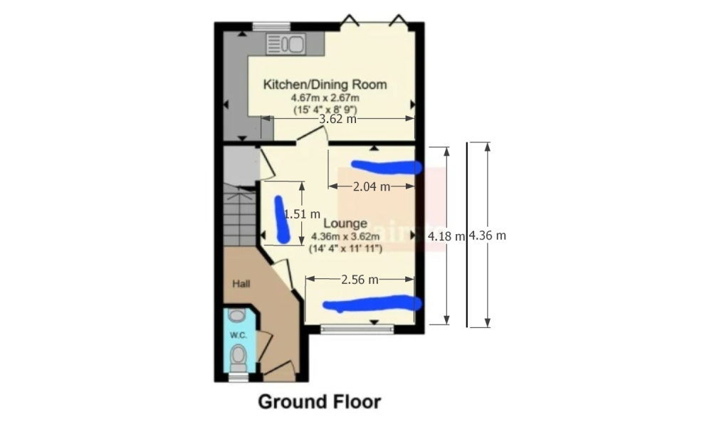 Measuring of lounge help please.