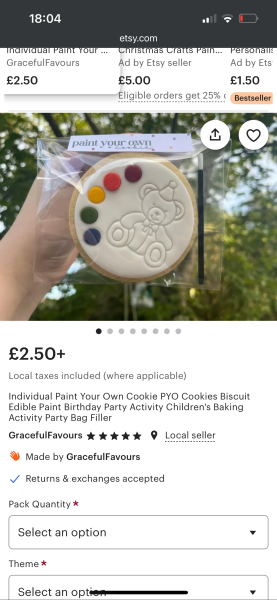 Baking kit for party bag
