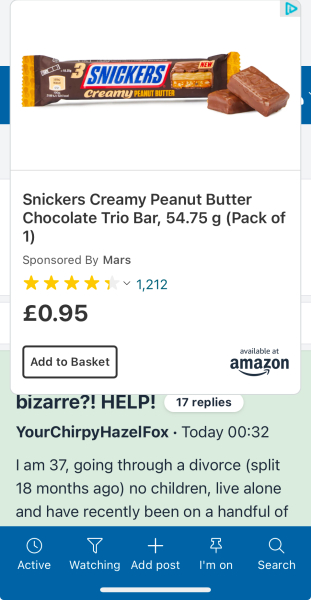 Adverts covering the page on Mumsnet