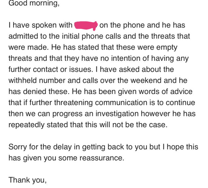 To tell family member that her husband is sending me nudes?